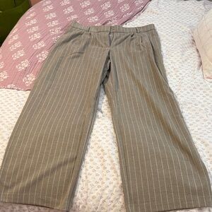 Rachel Zoe Taupe Pinstripe Trousers